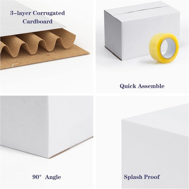 SPEPLA Small Shipping Boxes 10x6x6 Inch set of 40, White Corrugated Cardboard Boxes for Small Business, Mailing, Moving and Storage - Image 5